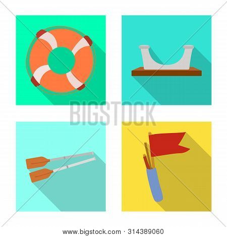 Isolated Object Of Journey And Seafaring Logo. Collection Of Journey And Vintage Stock Symbol For We