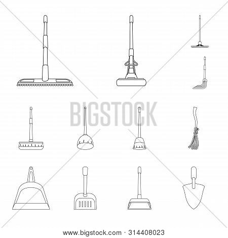 Vector Illustration Of Hygiene And Clean Logo. Set Of Hygiene And Mopping Vector Icon For Stock.