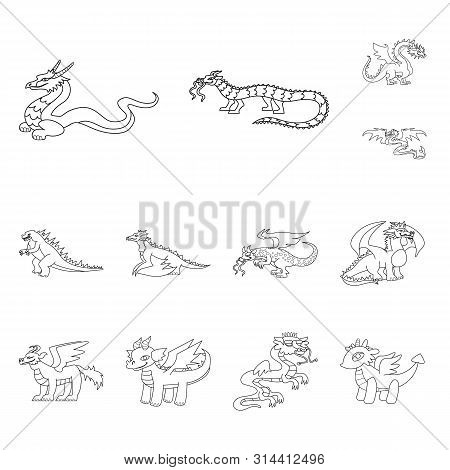 Vector Design Of Asian And Medieval Icon. Collection Of Asian And Mythical Stock Vector Illustration