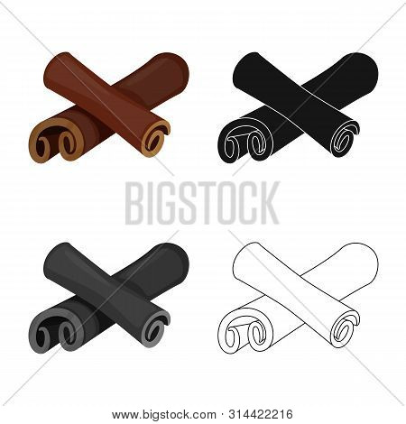 Vector Design Of Cinnamon And Stick Symbol. Set Of Cinnamon And Ingredient Stock Vector Illustration