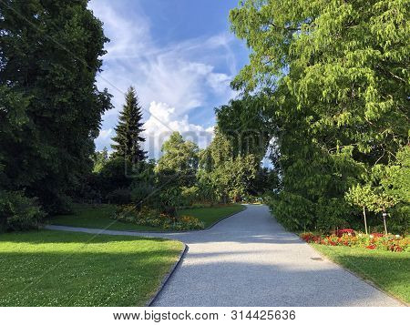 Landscape Of The Flower Island Mainau On The Lake Constance Or Landschaft Der Blumeninsel Im Bodense