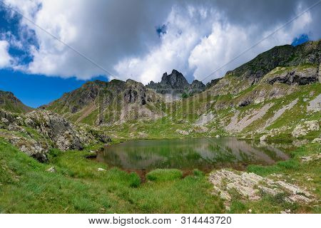 Lake Of Ponteranica With The Valletto Mountain. Valle Brembana. Bergamo. Italy
