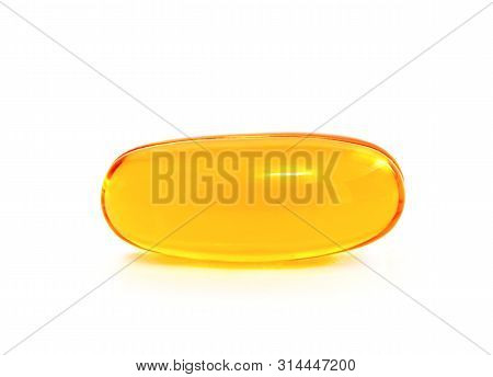 Fish Oil Capsules As A Dietary Supplement Containing Omega-3 And Vitamin A Is High For Health Care. 