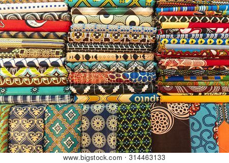 Plenty Of Colorful African Fabrics