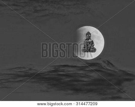 Meditation In The Clouds With The Moonlight