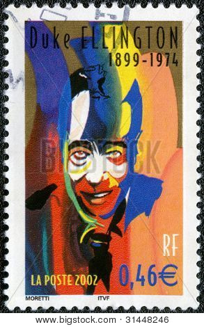 ฝรั่งเศส - เซอร์กา 2002: แสตมป์พิมพ์ในฝรั่งเศสแสดงดยุอีลิงตัน (ย่าน-1974), นักดนตรีแจ๊ส Circ