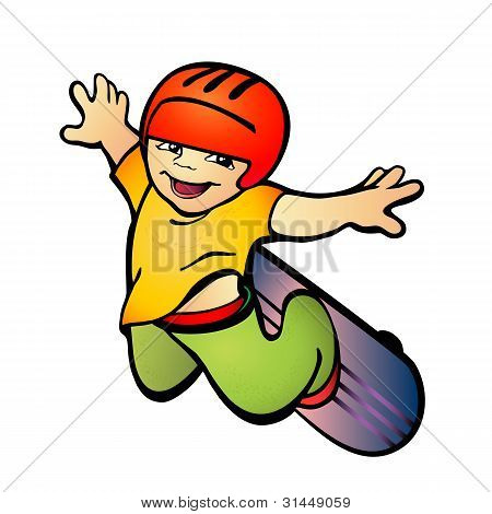 Chlapce na skateboardu