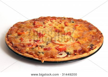 whole round pizza