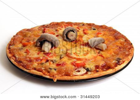 pizza with mushrooms