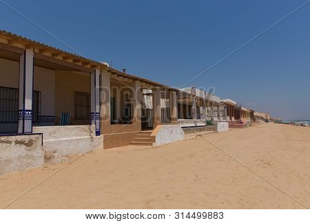 Playa Babilonia Guardamar De Segura Costa Blanca Old Town With Houses On The Sandy Beach