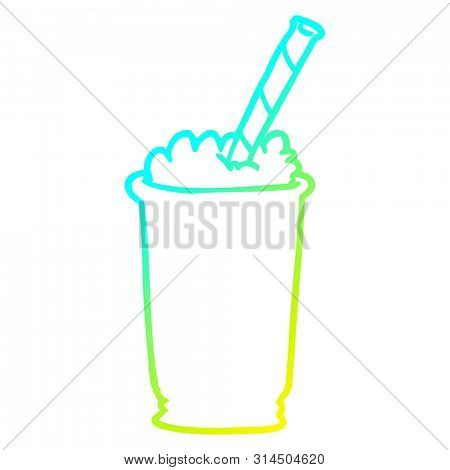 cold gradient line drawing of a milkshake