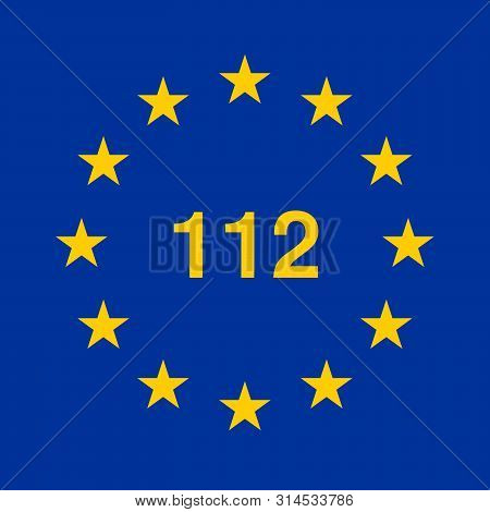112 European Emergency Telephone Number Symbol Sign Illustration
