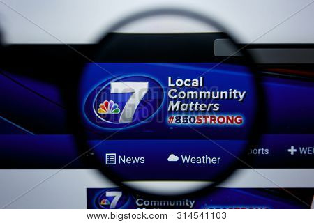 Los Angeles, California, Usa - 29 Jule 2019: Illustrative Editorial Of Wjhg.com Website Homepage. Wj