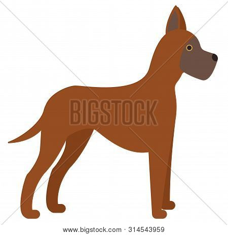 German Dogge , Illustration On White Background Flat Style