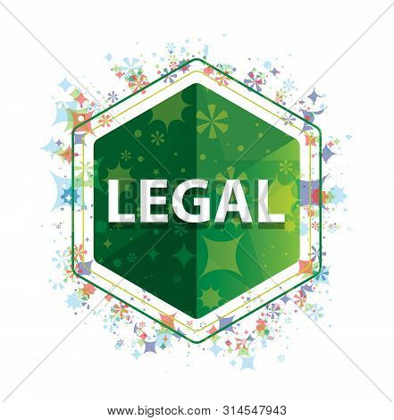 Legal Isolated On Floral Plants Pattern Green Hexagon Button