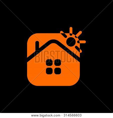 Simple Geometric Negative Space Home Square Vector