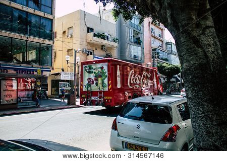 Tel Aviv Israel July 29, 2019 View Of Unknowns Israeli People Walking On Dizengoff Street At Tel Avi