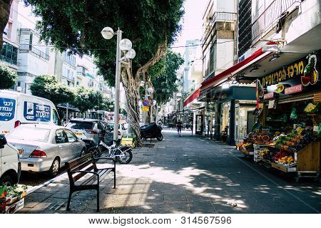 Tel Aviv Israel July 29, 2019 View Of Unknowns Israeli People Walking On Dizengoff Street At Tel Avi