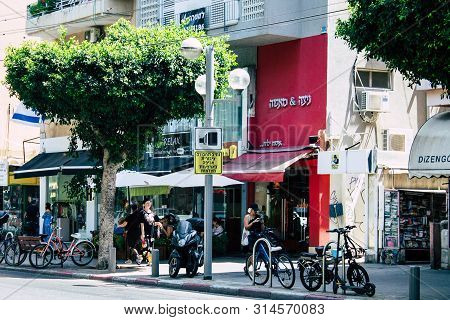 Tel Aviv Israel July 29, 2019 View Of Unknowns Israeli People Walking On Dizengoff Street At Tel Avi