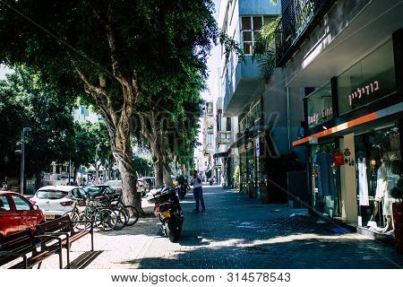 Tel Aviv Israel July 29, 2019 View Of Unknowns Israeli People Walking On Dizengoff Street At Tel Avi