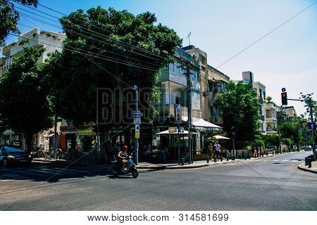 Tel Aviv Israel July 29, 2019 View Of Unknowns Israeli People Walking On Dizengoff Street At Tel Avi