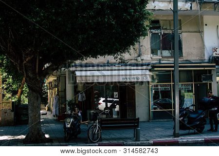 Tel Aviv Israel July 29, 2019 View Of Unknowns Israeli People Walking On Dizengoff Street At Tel Avi