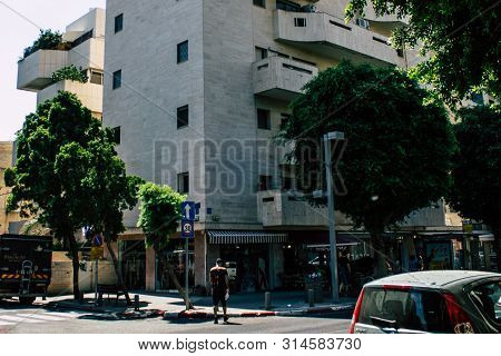 Tel Aviv Israel July 29, 2019 View Of Unknowns Israeli People Walking On Dizengoff Street At Tel Avi