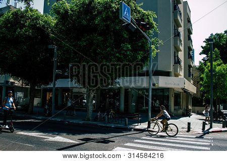 Tel Aviv Israel July 29, 2019 View Of Unknowns Israeli People Walking On Dizengoff Street At Tel Avi