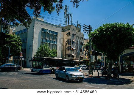 Tel Aviv Israel July 29, 2019 View Of Unknowns Israeli People Walking On Dizengoff Street At Tel Avi