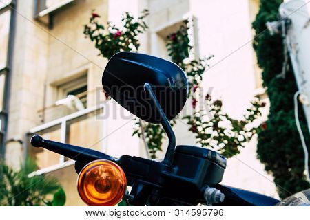 Tel Aviv Israel July 29, 2019 View Of A Harley Davidson Screamin Eagle 110 Parked In The Street In T