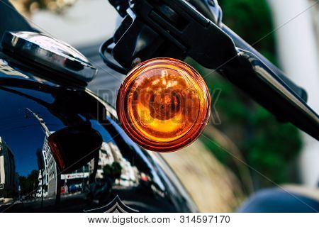 Tel Aviv Israel July 29, 2019 View Of A Harley Davidson Screamin Eagle 110 Parked In The Street In T