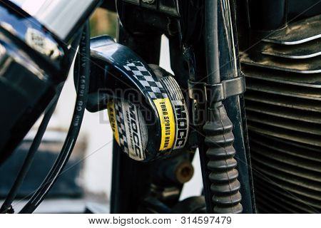 Tel Aviv Israel July 29, 2019 View Of A Harley Davidson Screamin Eagle 110 Parked In The Street In T