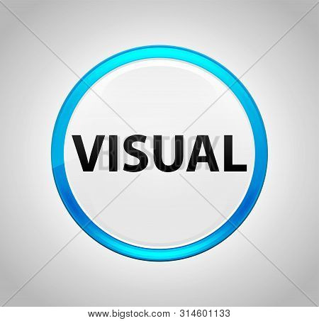 Visual Isolated On Round Blue Push Button