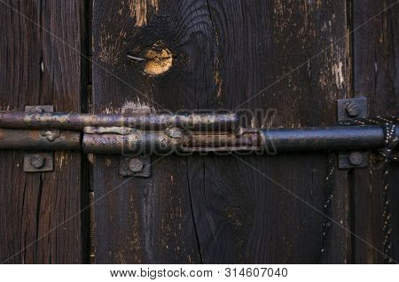 Old Door Or Heck On Old Wooden Door