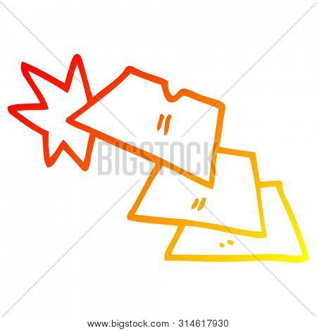 warm gradient line drawing of a cartoon shiny razorblades