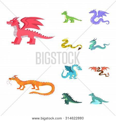 Isolated Object Of Creature And Animal Icon. Set Of Creature And Medieval Vector Icon For Stock.