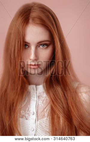 A portrait of a lovely mysterious girl. Beauty, cosmetics.