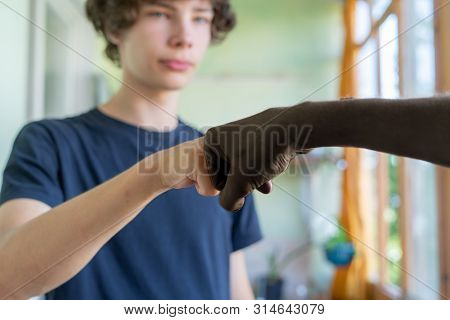 Black And White People Hands Conncetion And Unity Concepts