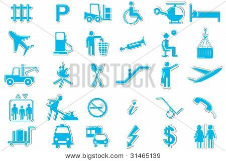 Conjunto de ícones de símbolo de transporte