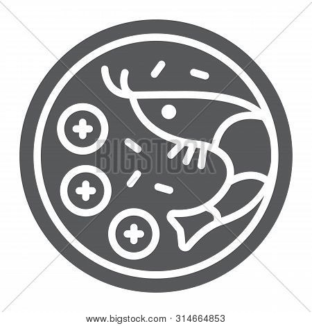 Tom Yum Goong Glyph Icon, Thai And Food, Shrimp Sign, Vector Graphics, A Solid Pattern On A White Ba