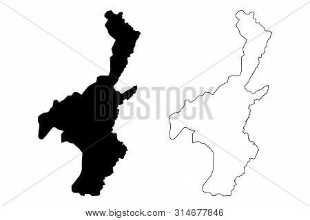 Muyinga Province (republic Of Burundi, Provinces Of Burundi, Northern Region) Map Vector Illustratio