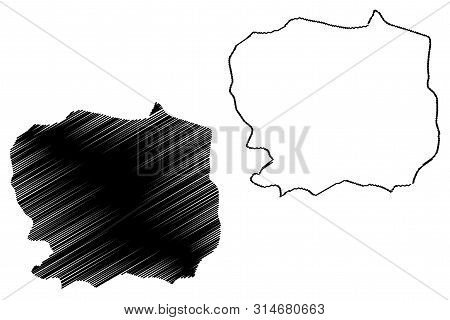 Kaffrine Region (regions Of Senegal, Republic Of Senegal) Map Vector Illustration, Scribble Sketch K