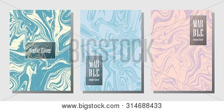 Minimalist Marble Prints, Vector Cover Design Templates. Fluid Marble Stone Texture Iinteriors Fashi