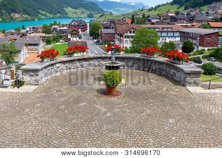 Lungern Old Medieval Village In The Swiss Alps.