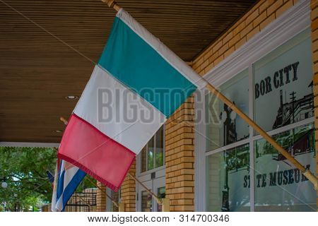 Tampa Bay, Florida. July 12, 2019 Italian Flag At Ybor City State Museum.