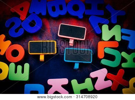 Mini Size  Notice Board Made Of Wood And Colorful Letters
