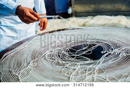 The Making Of Turkish Desert Kadayif Pastry In Display