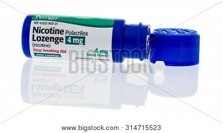 Winneconne, Wi - 29 June 2019 : A Package Of Perrigo Nicotine Lozenge Stop Smoking Aid On An Isolate