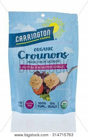 Winneconne, Wi - 1 July 2019 : A Package Of Carrington Farms Organic Crounons Made From Quinoa On An