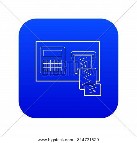 Cardiograph Icon Blue Vector Isolated On White Background